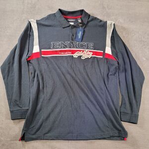 Enyce Vintage Long Sleeve Color‎ Block Spell Out Polo Shirt Mens Size 3XL New